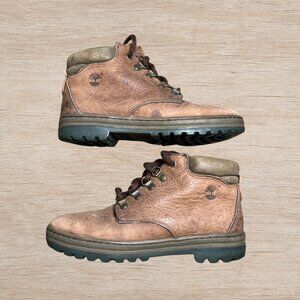 Timberland Boots Brown Nubuck Leather Ankle Hiking Boots Padded Outdoor Womens 6